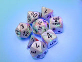 CHESSEX - Dados Poliédricos Lustrous Sea Shell/Black Luminary - Gamesmart